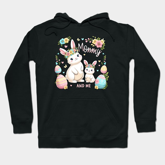 Mommy and Me Bunny Rabbit Cute Easter T-Shirt Hoodie by Mapd